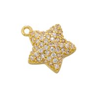 Elegant Luxurious Shiny Pentagram Copper Plating Inlay Zircon 18k Gold Plated Women's Charms sku image 1