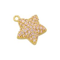 Elegant Luxurious Shiny Pentagram Copper Plating Inlay Zircon 18k Gold Plated Women's Charms sku image 4
