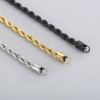 Simple Style Twist Stainless Steel 18K Gold Plated Bracelets In Bulk main image 7