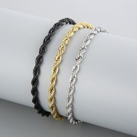 Simple Style Twist Stainless Steel 18K Gold Plated Bracelets In Bulk main image 8