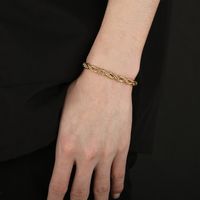 Simple Style Twist Stainless Steel 18K Gold Plated Bracelets In Bulk main image 6