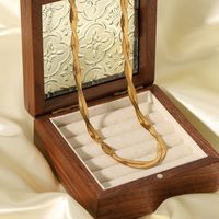 Rostfreier Stahl 18 Karat Vergoldet Vintage-Stil Überzug Einfarbig Halskette main image 6
