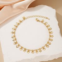 Cute Sweet Heart Shape Alloy Plating Hollow Out Women's Anklet main image 1