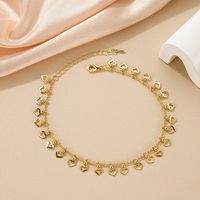 Cute Sweet Heart Shape Alloy Plating Hollow Out Women's Anklet main image 4