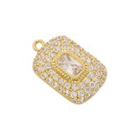 Classic Style Shiny Square 18k Gold Plated Zircon Copper Wholesale Charms main image 6