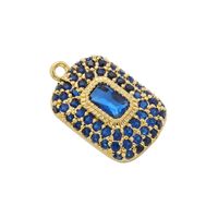 Classic Style Shiny Square 18k Gold Plated Zircon Copper Wholesale Charms main image 3