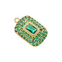 Classic Style Shiny Square 18k Gold Plated Zircon Copper Wholesale Charms sku image 3