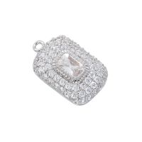 Classic Style Shiny Square 18k Gold Plated Zircon Copper Wholesale Charms sku image 10