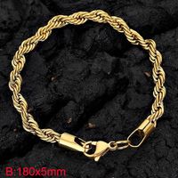 Simple Style Twist Stainless Steel 18K Gold Plated Bracelets In Bulk sku image 19