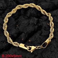 Simple Style Twist Stainless Steel 18K Gold Plated Bracelets In Bulk sku image 20