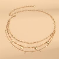 Elegant Sexy Solid Color Alloy Layered Gold Plated Women's Waist Chain sku image 1