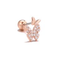 1 Piece Ig Style Simple Style Geometric Butterfly Plating Inlay Brass Zircon 18k Gold Plated White Gold Plated Ear Studs sku image 6