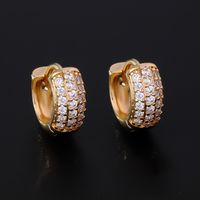 1 Pair Hip-Hop Luxurious Shiny Round Plating Inlay Copper Zircon K Gold Plated Hoop Earrings main image 4