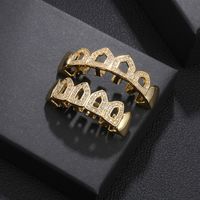 Elegant Simple Style Geometric Copper Inlay Zircon Tooth Socket main image 7