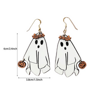 1 Pair Streetwear Halloween Pattern Wood Drop Earrings main image 3