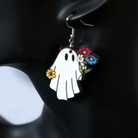 1 Pair Streetwear Halloween Pattern Wood Drop Earrings main image 4