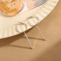 1 Piece Retro Commute Cross Solid Color Asymmetrical Plating Stainless Steel Drop Earrings main image 5