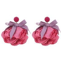 1 Pair Exaggerated Vacation Flower Cloth Drop Earrings main image 7