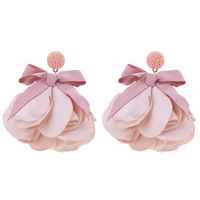 1 Pair Exaggerated Vacation Flower Cloth Drop Earrings main image 6