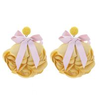 1 Pair Exaggerated Vacation Flower Cloth Drop Earrings main image 5