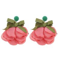 1 Pair Exaggerated Vacation Flower Cloth Drop Earrings main image 2