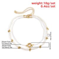 Vintage Style Geometric Round Letter Imitation Pearl Alloy Copper Plating Chain Women's Double Layer Necklaces main image 5