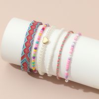 Cute Simple Style Heart Shape Plastic Fabric Wholesale Bracelets sku image 1