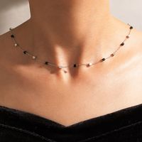 Simple Fashion Style New Metal Style Geometric Contrast Necklace sku image 4