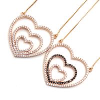 Ig Style Sweet Simple Style Heart Shape Copper Gold Plated Zircon Pendant Necklace In Bulk main image 3