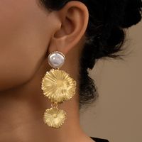 1 Pair Simple Style Round Inlay Arylic Pearl Drop Earrings sku image 1