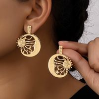 1 Pair Simple Style Sun Plating Alloy Gold Plated Ear Studs main image 1