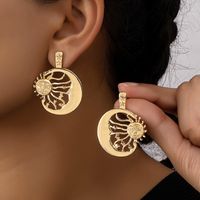 1 Pair Simple Style Sun Plating Alloy Gold Plated Ear Studs sku image 1