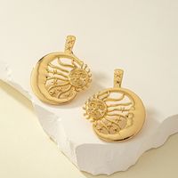 1 Pair Simple Style Sun Plating Alloy Gold Plated Ear Studs main image 4
