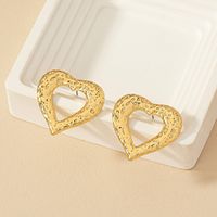 1 Pair Simple Style Heart Shape Plating Alloy Earrings main image 4