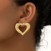 1 Pair Simple Style Heart Shape Plating Alloy Earrings sku image 1