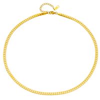 Klassischer Stil Einfarbig Titan Stahl 18 Karat Vergoldet Halskette In Masse sku image 1