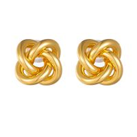 1 Pair Simple Style Solid Color Plating Copper Gold Plated Ear Studs sku image 3