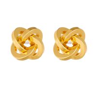 1 Pair Simple Style Solid Color Plating Copper Gold Plated Ear Studs sku image 4