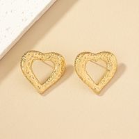 1 Pair Simple Style Heart Shape Plating Alloy Earrings main image 5