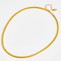 Klassischer Stil Einfarbig Titan Stahl 18 Karat Vergoldet Halskette In Masse main image 4