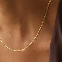Klassischer Stil Einfarbig Titan Stahl 18 Karat Vergoldet Halskette In Masse main image 1