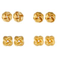 1 Pair Simple Style Solid Color Plating Copper Gold Plated Ear Studs main image 1