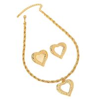 Simple Style Heart Shape Alloy Hollow Out Women's Earrings Necklace main image 5