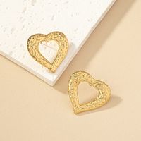 1 Pair Simple Style Heart Shape Plating Alloy Earrings main image 3