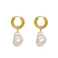 1 Pair Commute Irregular Plating Stainless Steel Freshwater Pearl Gold Plated Drop Earrings main image 6