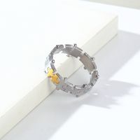 Retro Jigsaw Titanium Steel Polishing Couple Rings main image 2