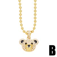 Simple Style Streetwear Little Bear Copper 18k Gold Plated Beads Pendant Necklace In Bulk sku image 2