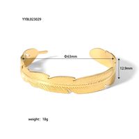 Élégant Vêtement De Rue Animal Feuille Acier Inoxydable 304 Plaqué Or 18K Bracelet Bracelet En Masse sku image 2