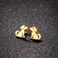 1 Pair Cute Sweet Korean Style Animal Plating Stainless Steel 18k Gold Plated Ear Studs main image 1
