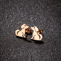 1 Pair Cute Sweet Korean Style Animal Plating Stainless Steel 18k Gold Plated Ear Studs main image 2
